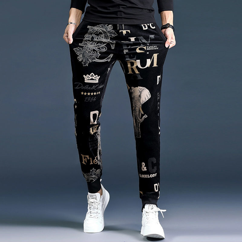 Pantalón de terciopelo cordura hombre marca de moda pantalones casuales engrosados tendencia otoño invierno 2022 slim fit bundles pie stripe pantalón detail image 1