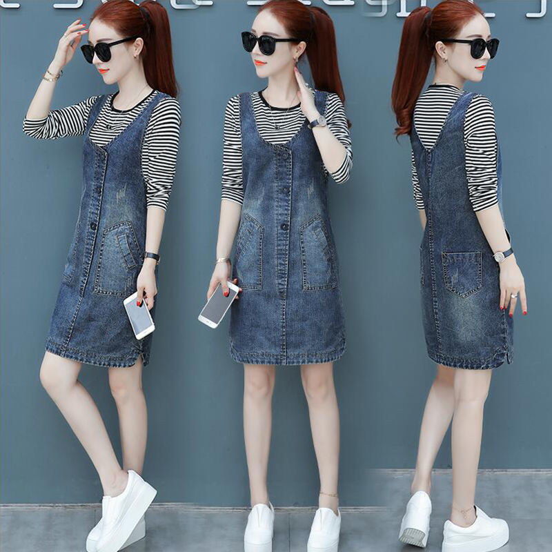 2022年新潮女士牛仔背带短裙详情图3