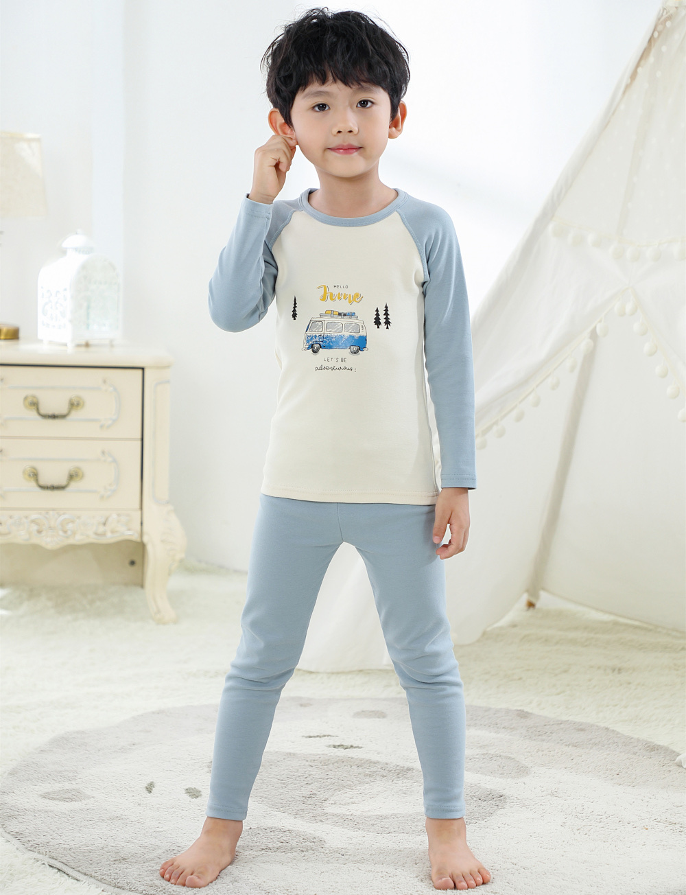 儿童内衣套装细节图