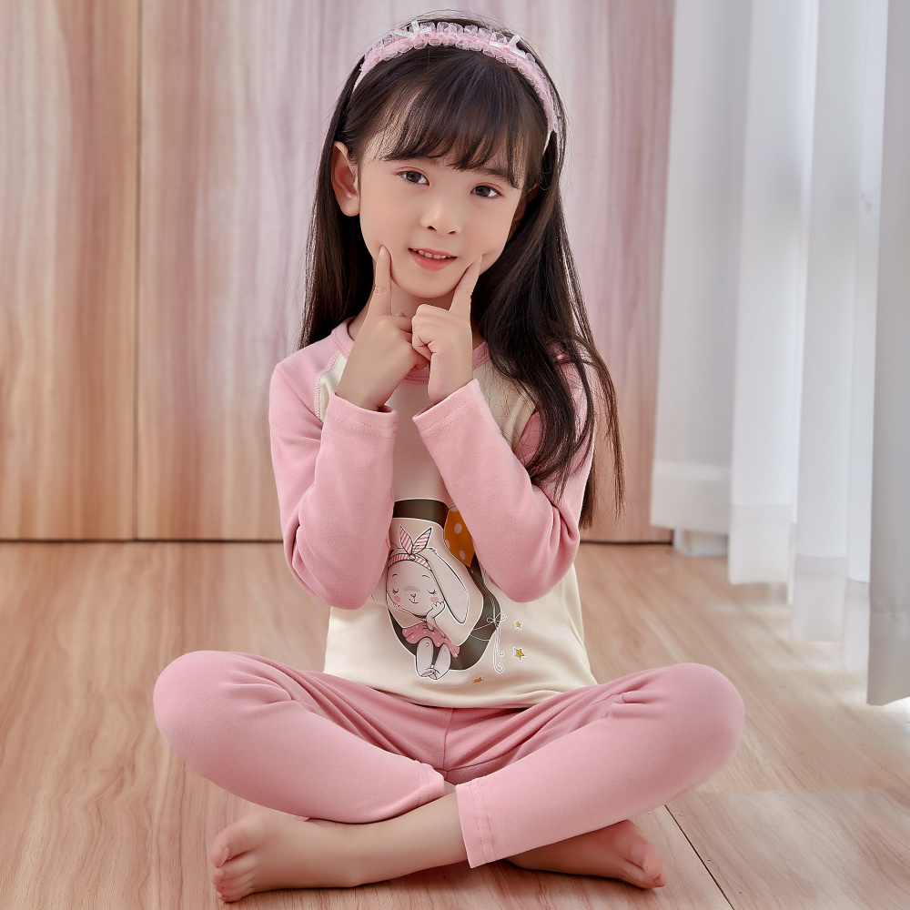 舒绒彩棉加厚儿童保暖内衣套装 细节图