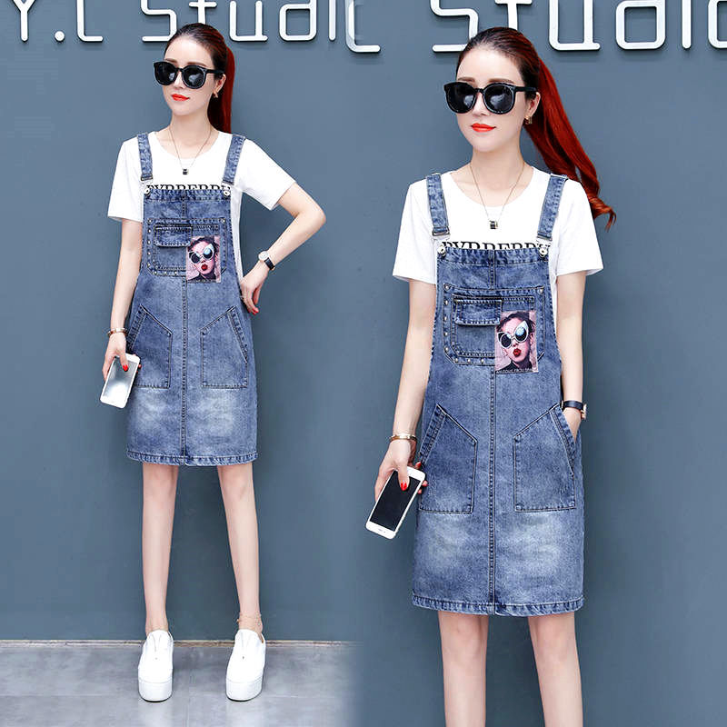 女士吊带牛仔裤 背带牛仔裤/欧洲站外贸牛仔裙细节图