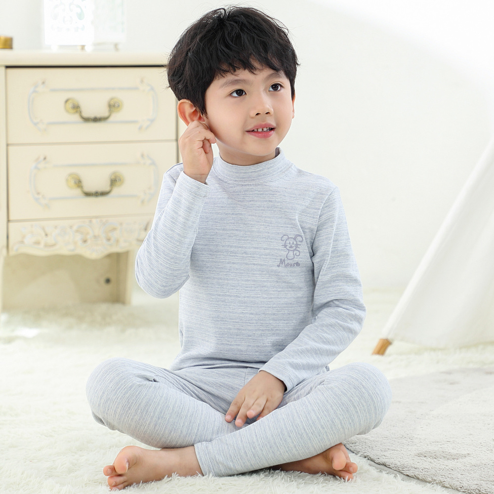 舒绒彩棉加厚儿童保暖内衣套装 细节图