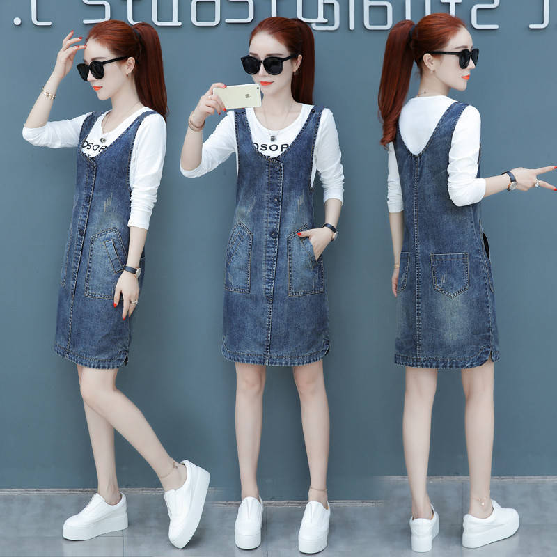 2022年新潮女士牛仔背带短裙详情图4