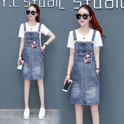 2022新潮女士牛仔背带裙详情图2