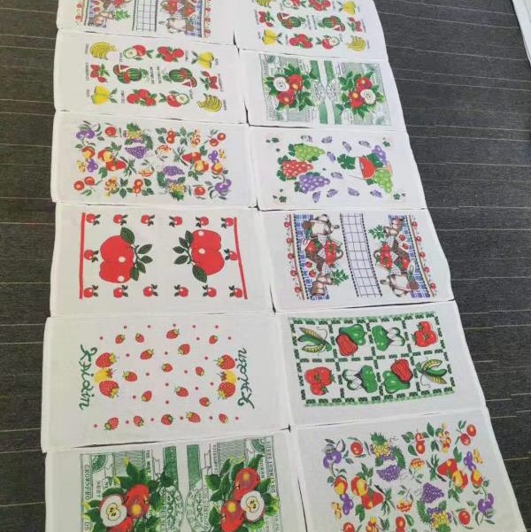 50g printed straight-edge tea towel
