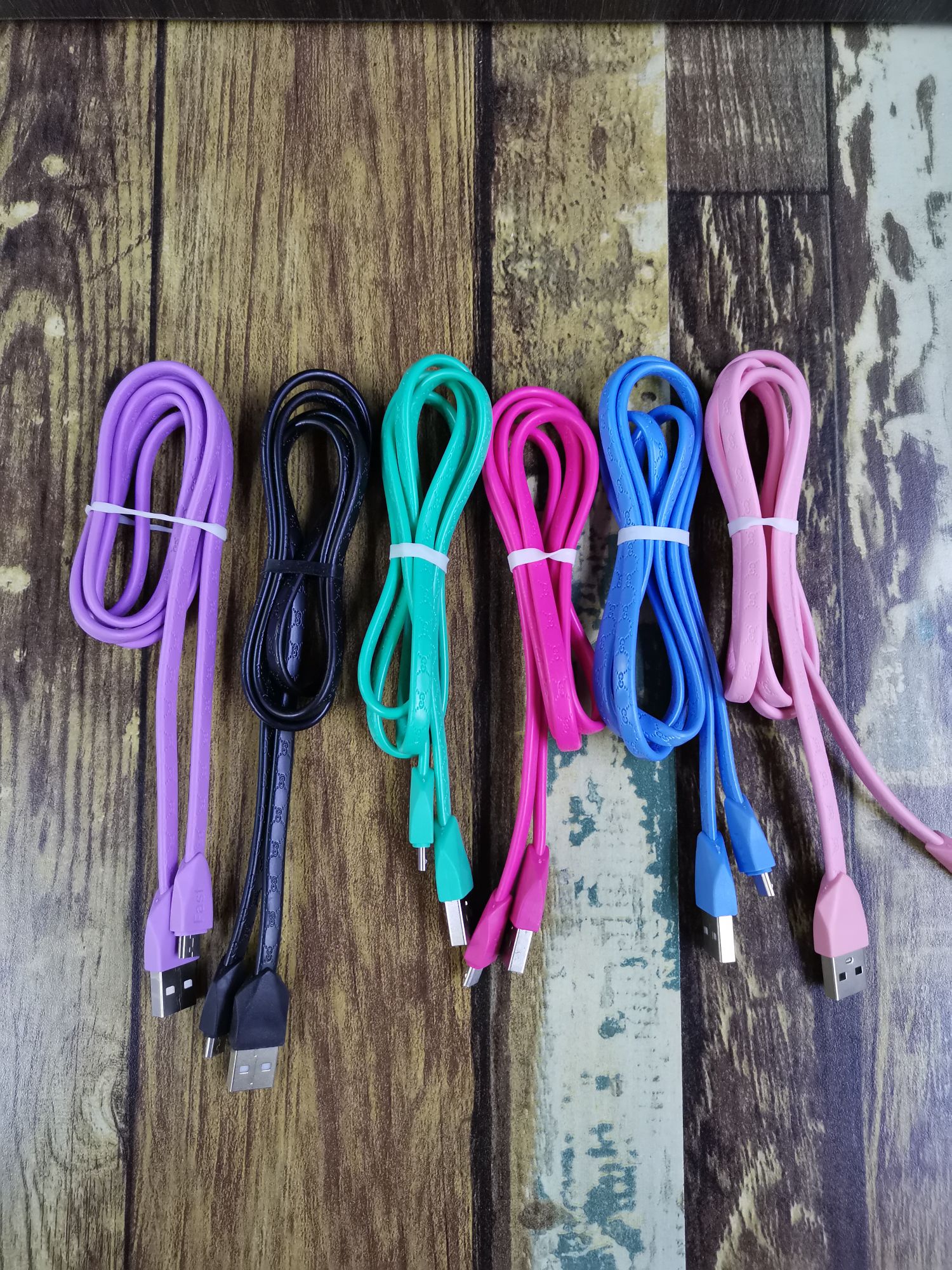6 colors of 100 copper wire data cable, mobile phone data cable suitable for Android type-c, Apple flash charging data cable, charging cable, fast charging cable