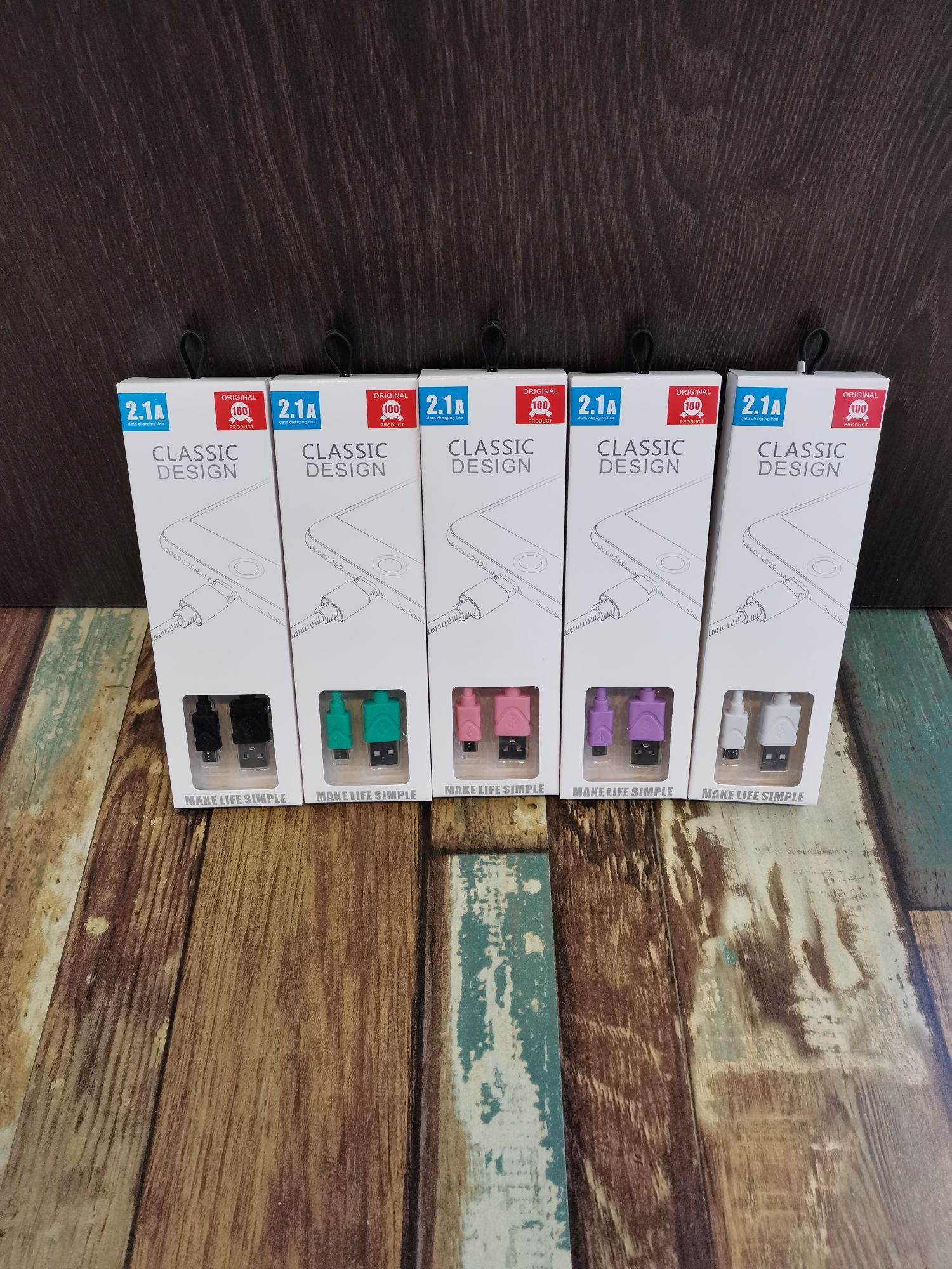 5-color charging cable for mobile phone data, suitable for Android type-c and Apple flash charging data cable