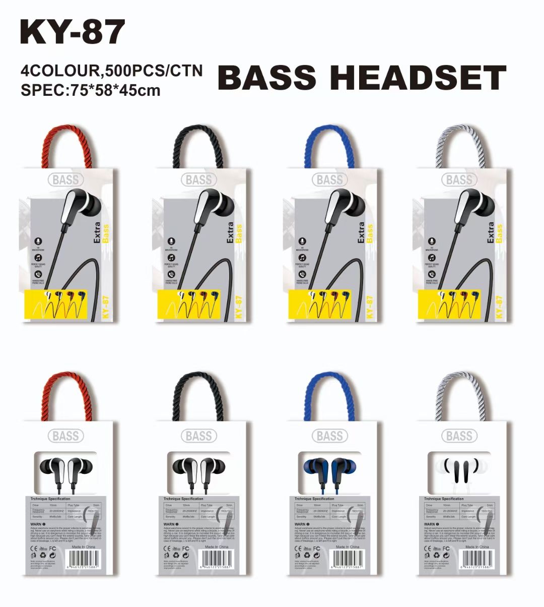 Sogo brand KY series mobile phone headphones, in-ear headsets, MP3 earbuds are fashionable and creative masterpieces Item Picture