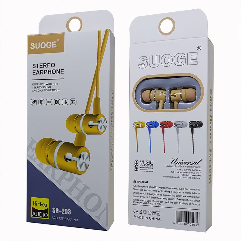 Sogo brand SG-203 mobile phone headphones, in-ear headsets, MP3 earbuds, fashionable and creative masterpieces detail image 2