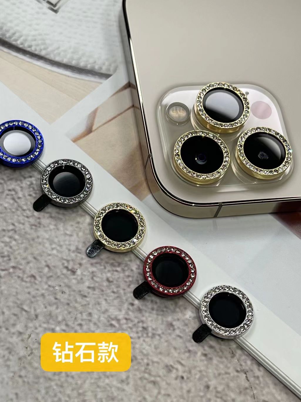Diamond camera protective lens, mobile phone camera case details Picture