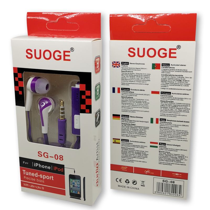 Sogo brand SG-08 mobile phone headphones, in-ear headsets, MP3 earbuds, fashionable and creative masterpieces details Picture
