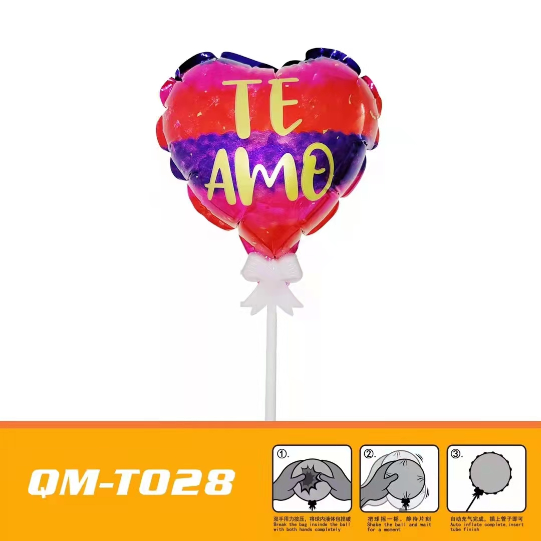 新款自爆铝膜气球自动充气带蝴蝶结托杠派对用品详情9