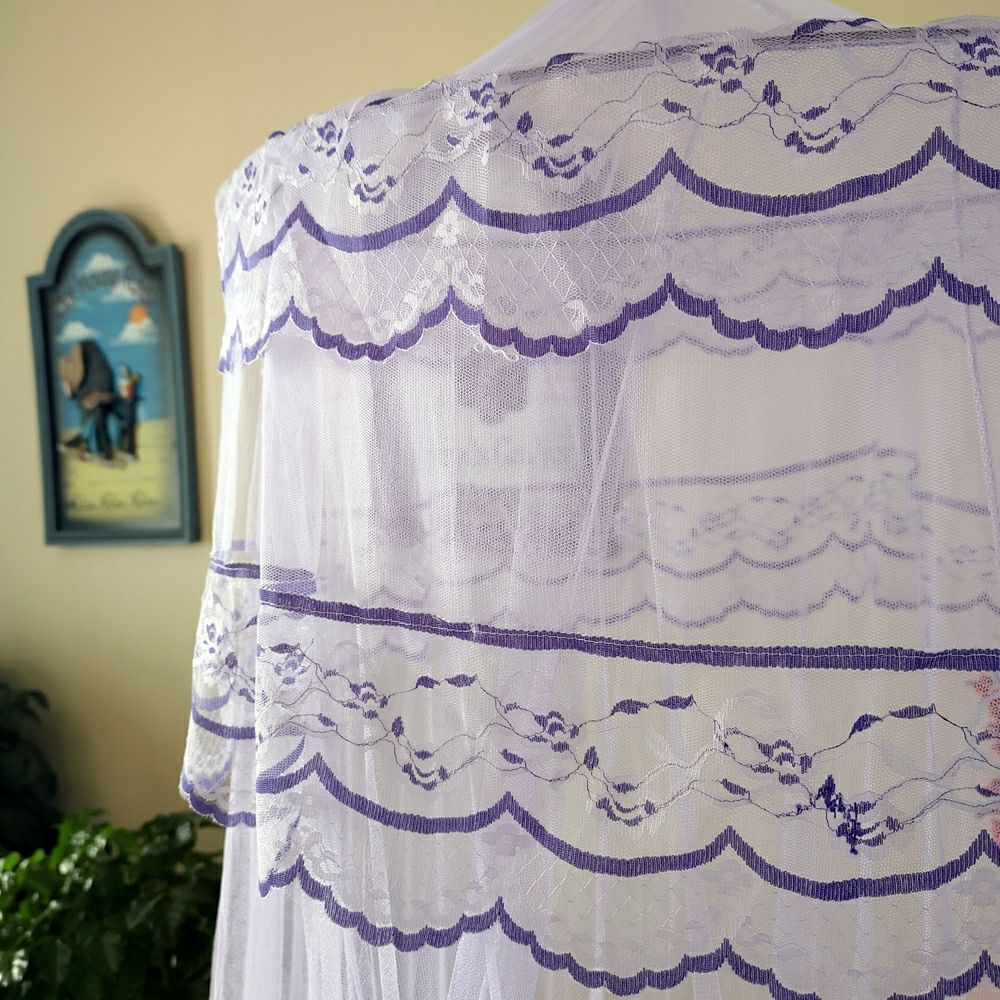 厂家直销定做批发小圆顶蕾丝花边公主蚊帐 吊顶钢丝蚊帐详情图3