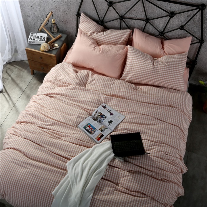 2022 Japanese Quality Nordic Simple Muji Washed Cotton Four-piece Set, Double Bedding, hotel fabric wholesale, Indian cotton Application Scenario