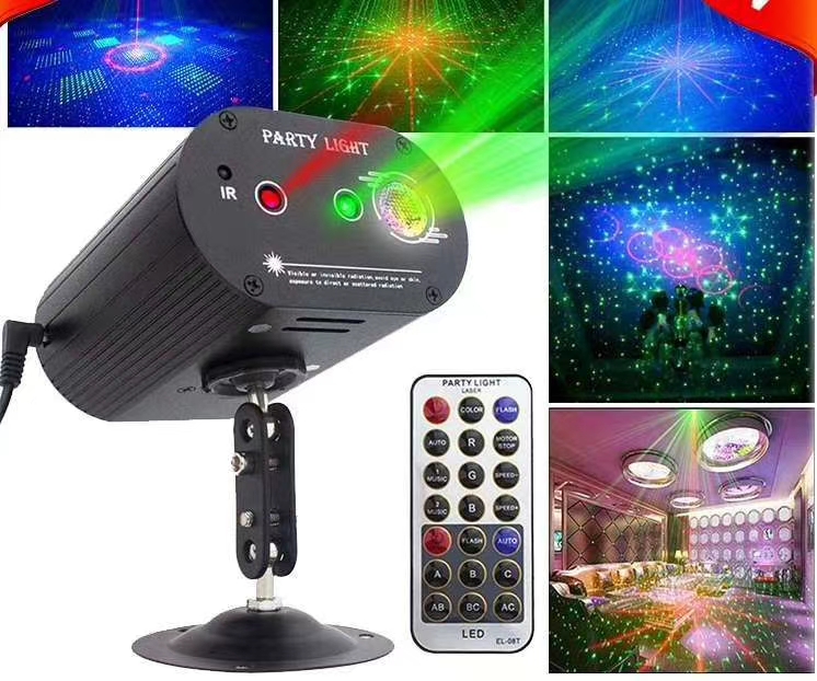 Led舞台灯，迷你24合一激光，红绿双色激光灯，Ktv酒吧舞台闪光灯，激光图案效果灯