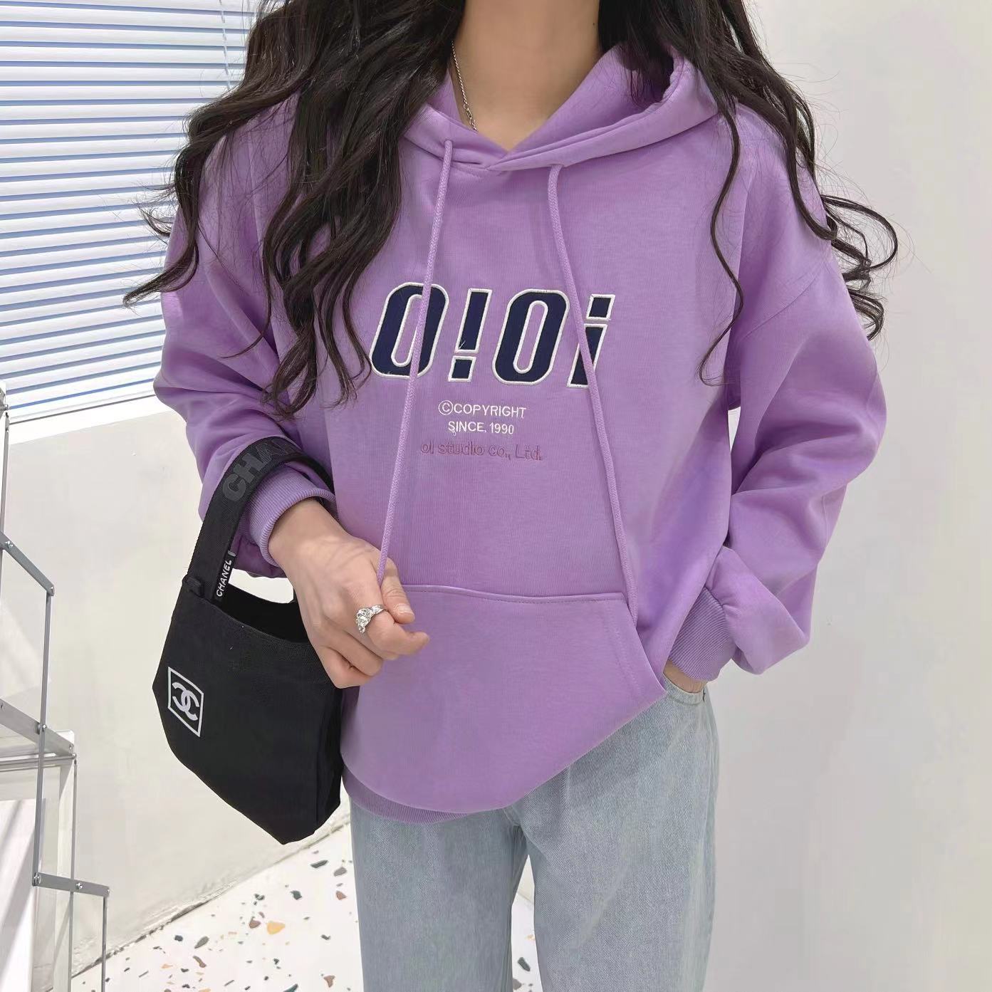 oioi suelto con capucha carta sudadera mujer hombre otoño invierno plumpy versión coreana pareja abrigos moda detail image 5