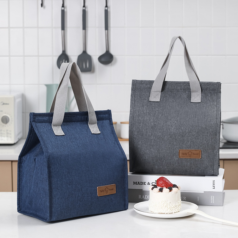 Amazon's new bento insulated bag, hand-held Oxford cloth bento bag, student lunch bag, portable picnic ice pack details Picture