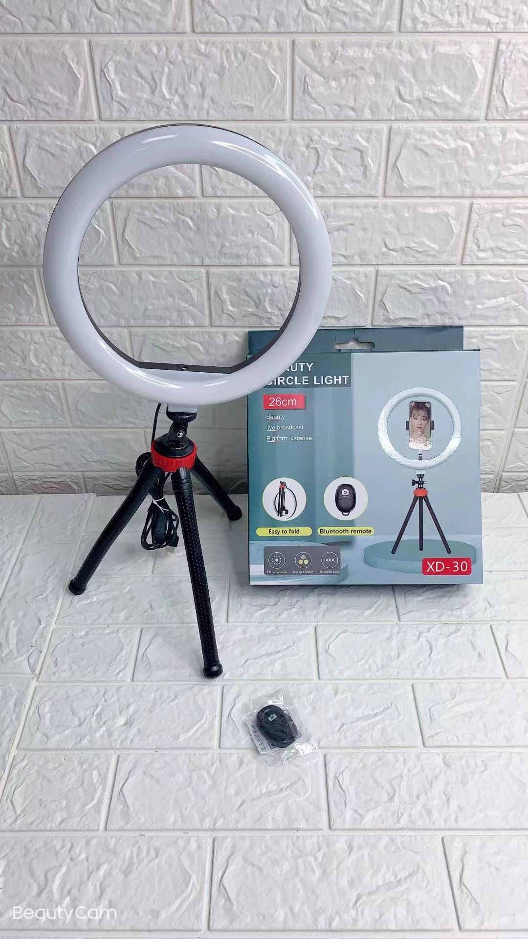 Live streaming light, fill light, photography light, beauty light, LED light, 26cm with tripod, remote control, fill light details Picture