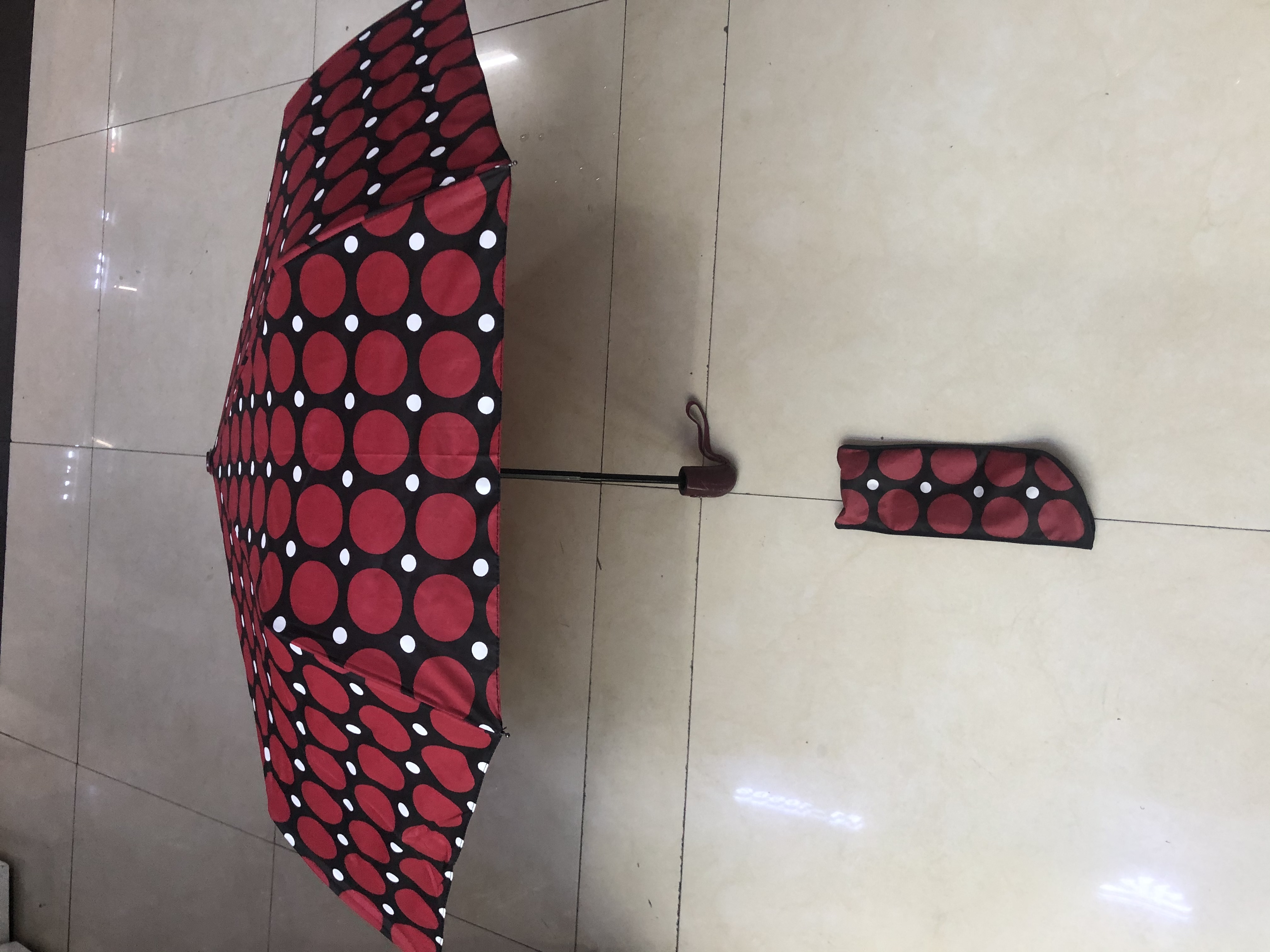 三折全自动/喷漆布圈圈伞/伞架铁产品图