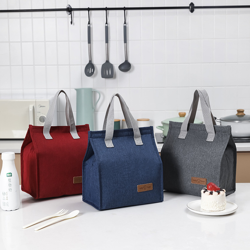Amazon's new bento insulated bag, hand-held Oxford cloth bento bag, student lunch bag, portable picnic ice pack Specification image