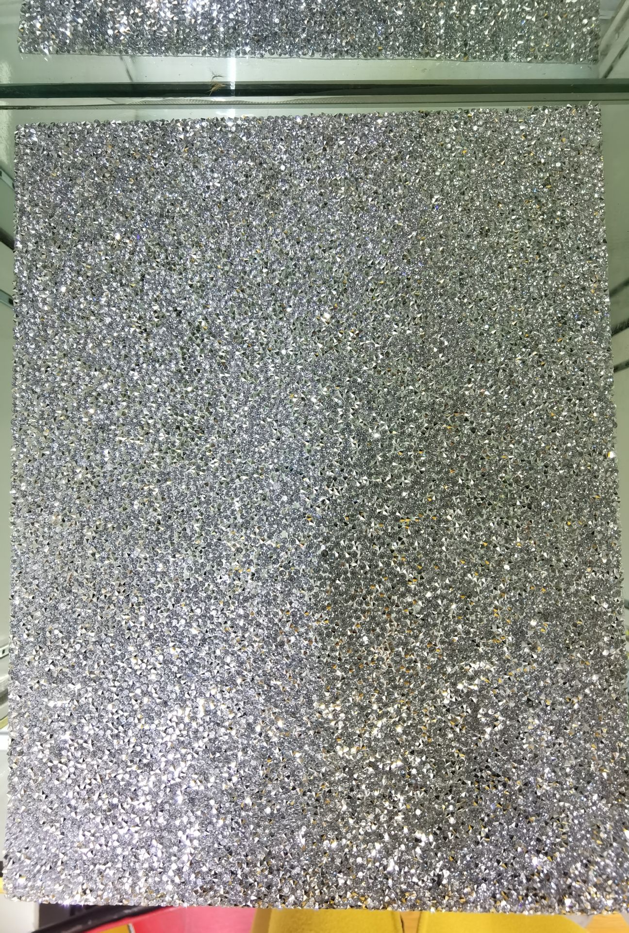Resin diamond fabric, pointed diamond, mixed diamond, random diamond cut fabric detail image 2