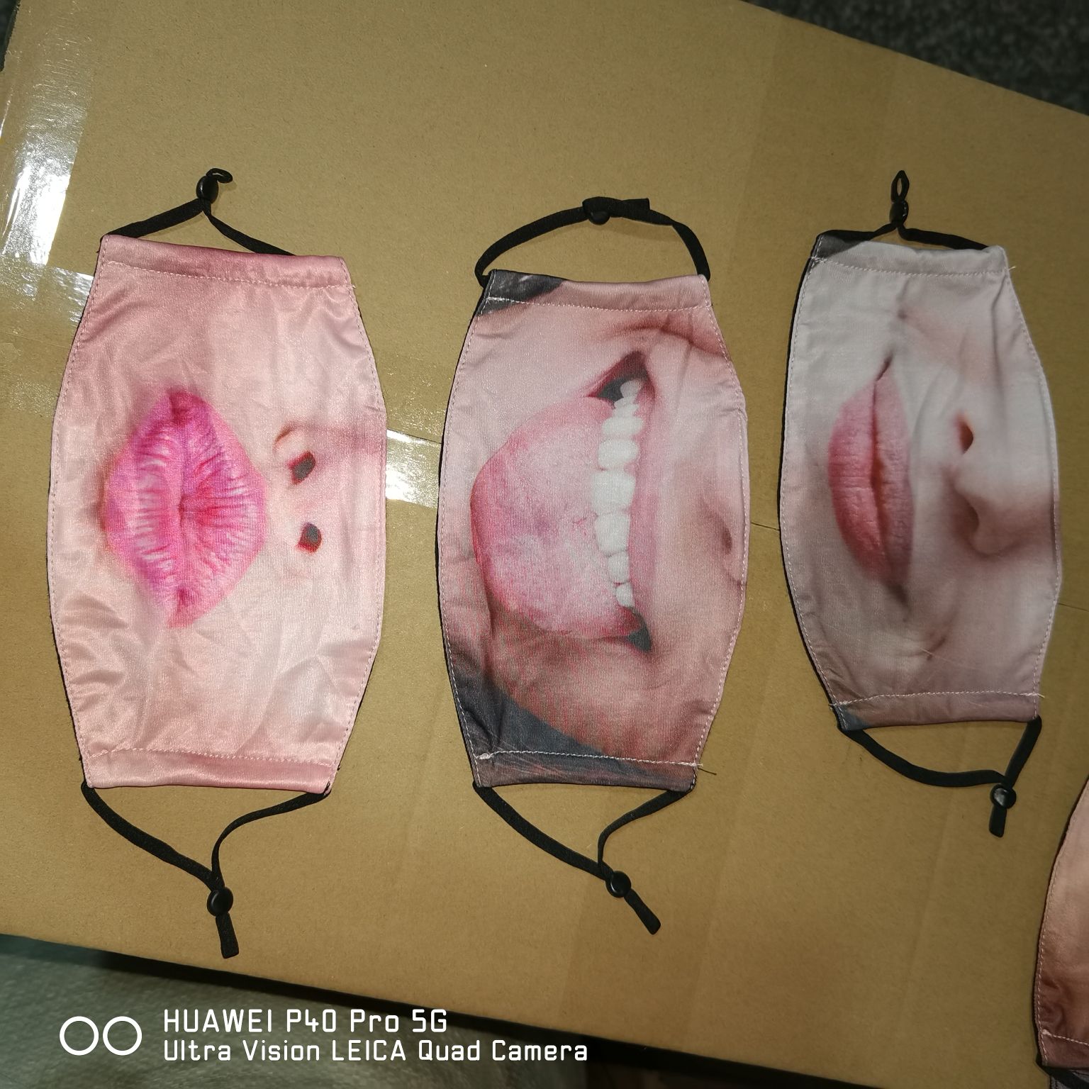 表情搞怪趣味/口罩/可调节白底实物图