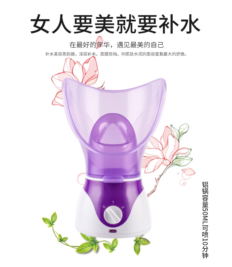 家用蒸脸器 美容香薰喷雾机 熏脸仪蒸汽 面部肌肤保湿喷雾器详情图3