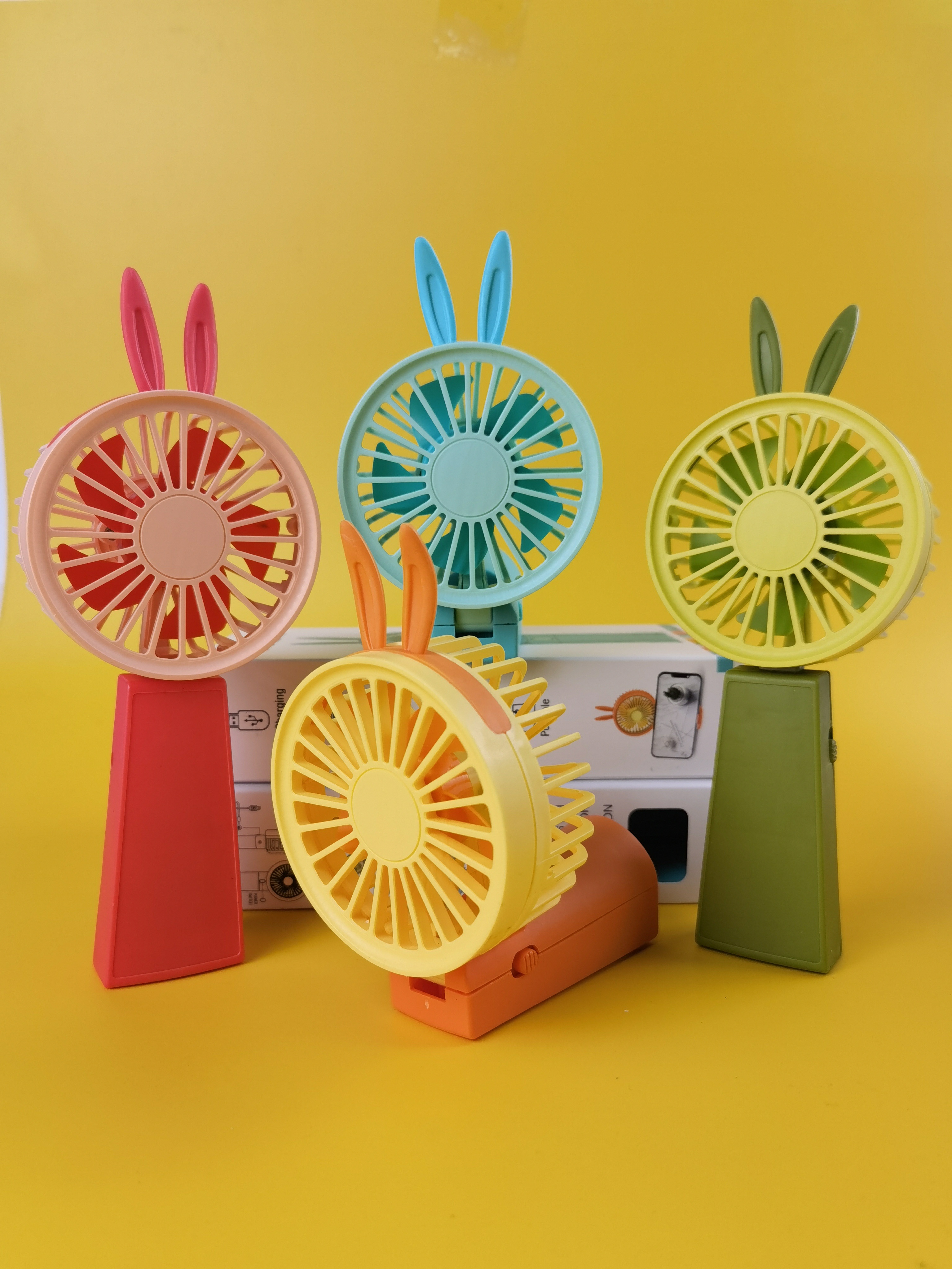 USB充电折叠兔耳朵风扇