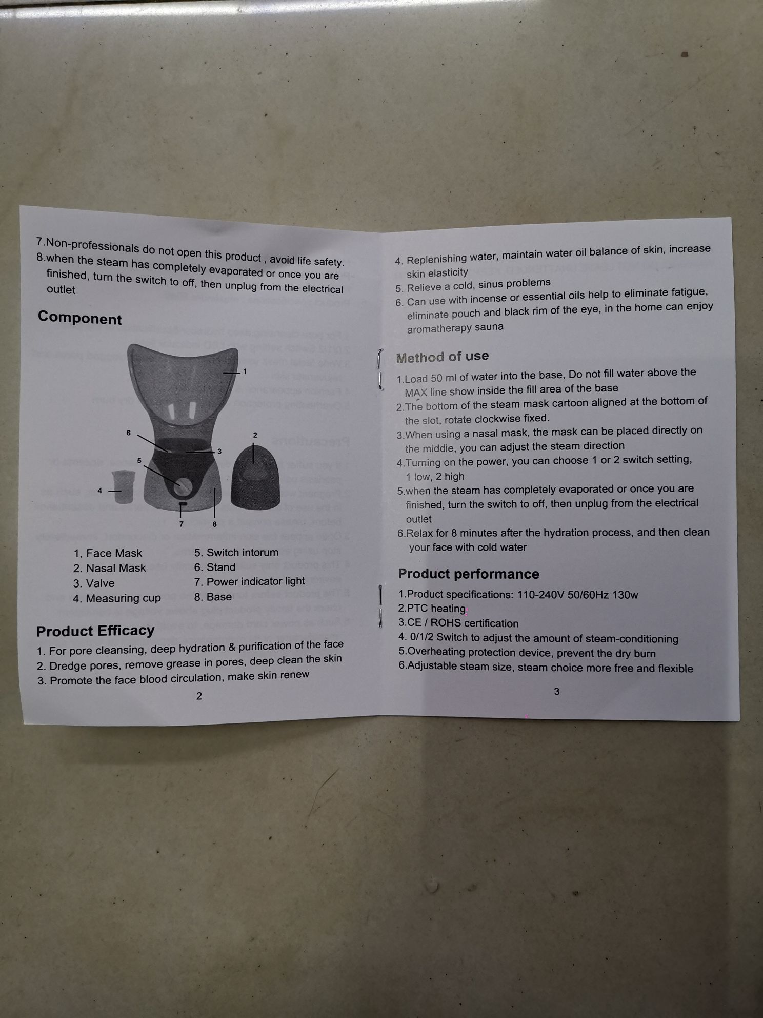 家用蒸脸器 美容香薰喷雾机 熏脸仪蒸汽 面部肌肤保湿喷雾器详情图12