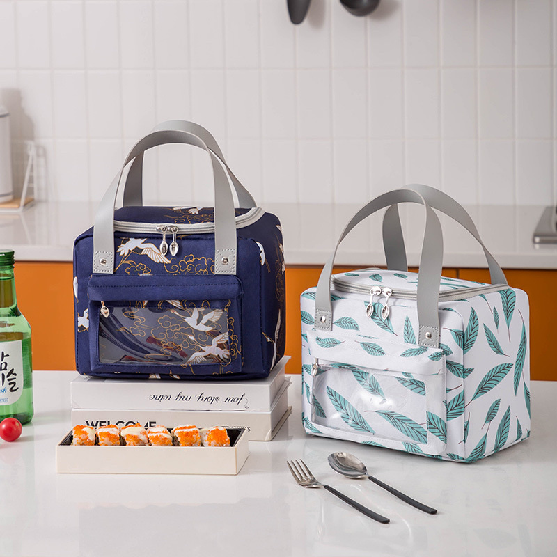 Cross-border Japanese lunch bag, Oxford cloth aluminum foil insulated bento bag, outdoor portable picnic bag, ice bag Specification image