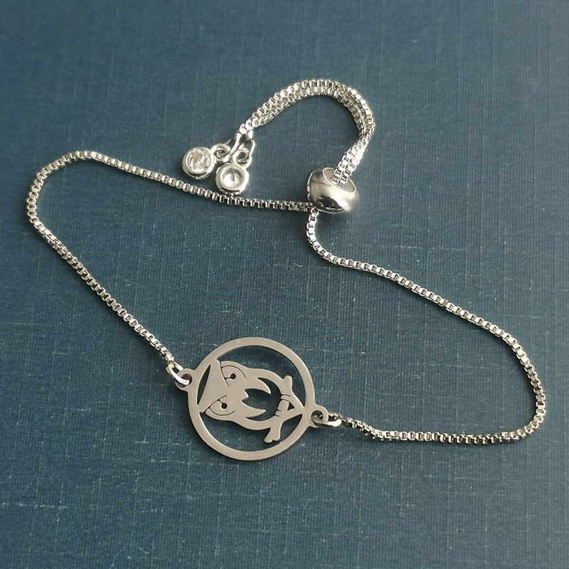 Simple round titanium steel pendant, hollowed-out stainless steel owl bracelet pendant, precisely cut golden steel color accessory detail image 3