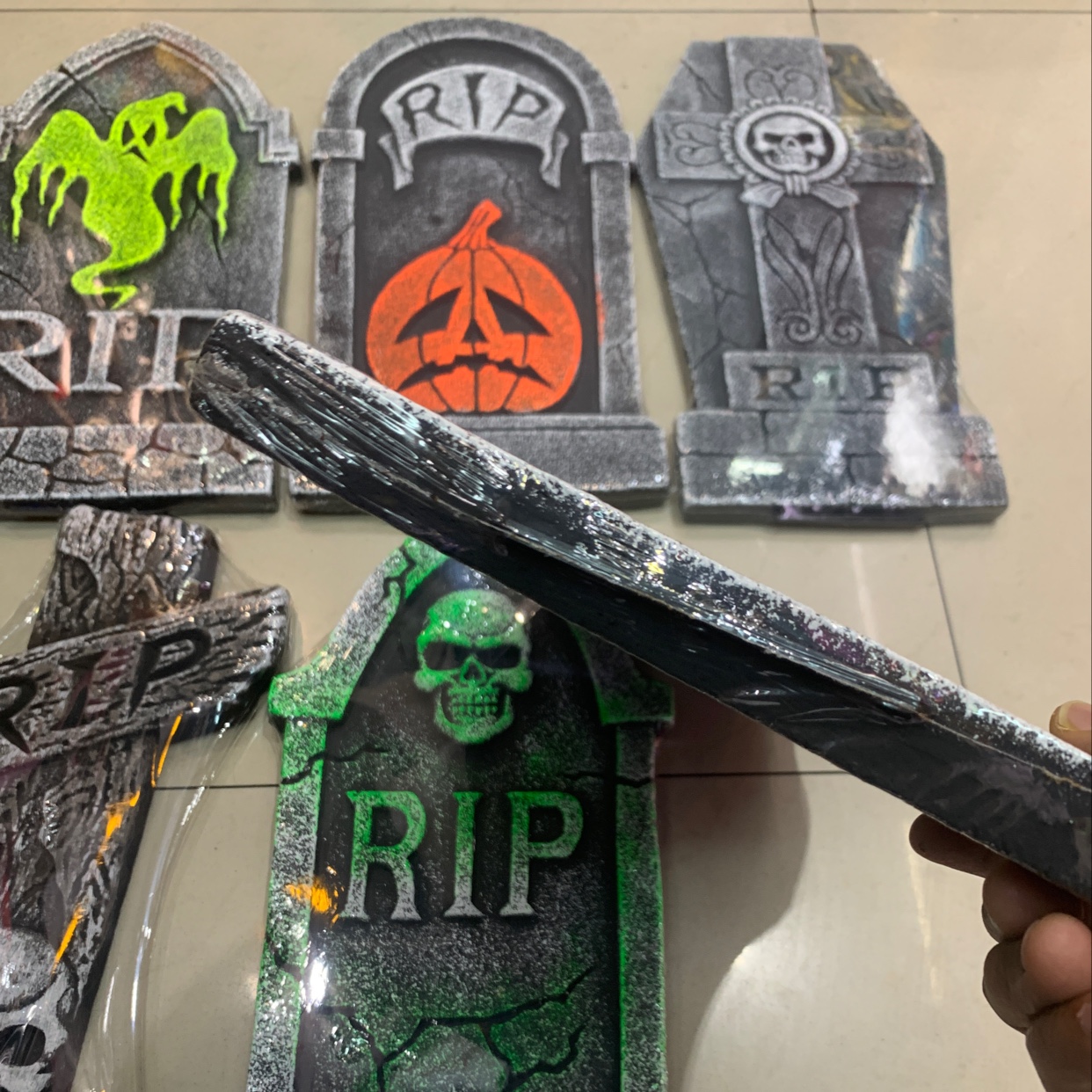 European and American Halloween tombstone decoration props foam various styles of tombstones RIP details Picture