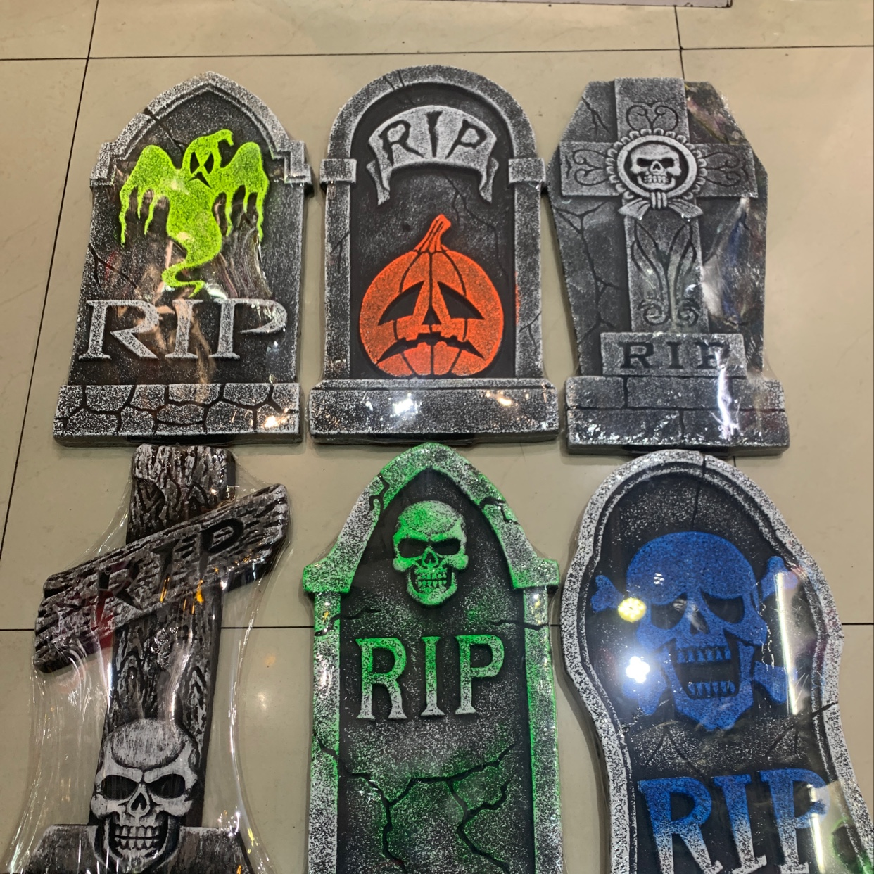 European and American Halloween tombstone decoration props foam various styles of tombstones RIP