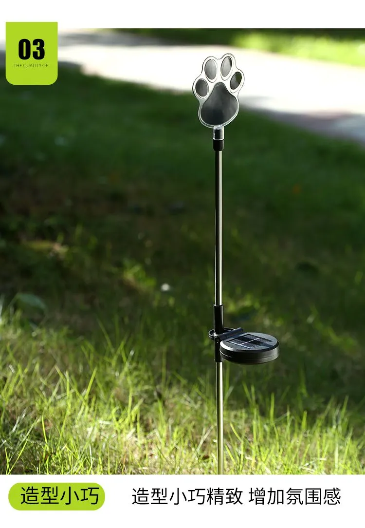 Bear paw solar lawn light, courtyard decorative light, garden light, ground insert light, seven-color light detail image 3