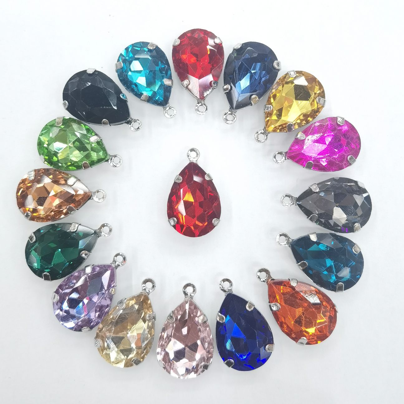 Glass single pendant DIY Handmade Pendant Water Drop Chao Xia 18