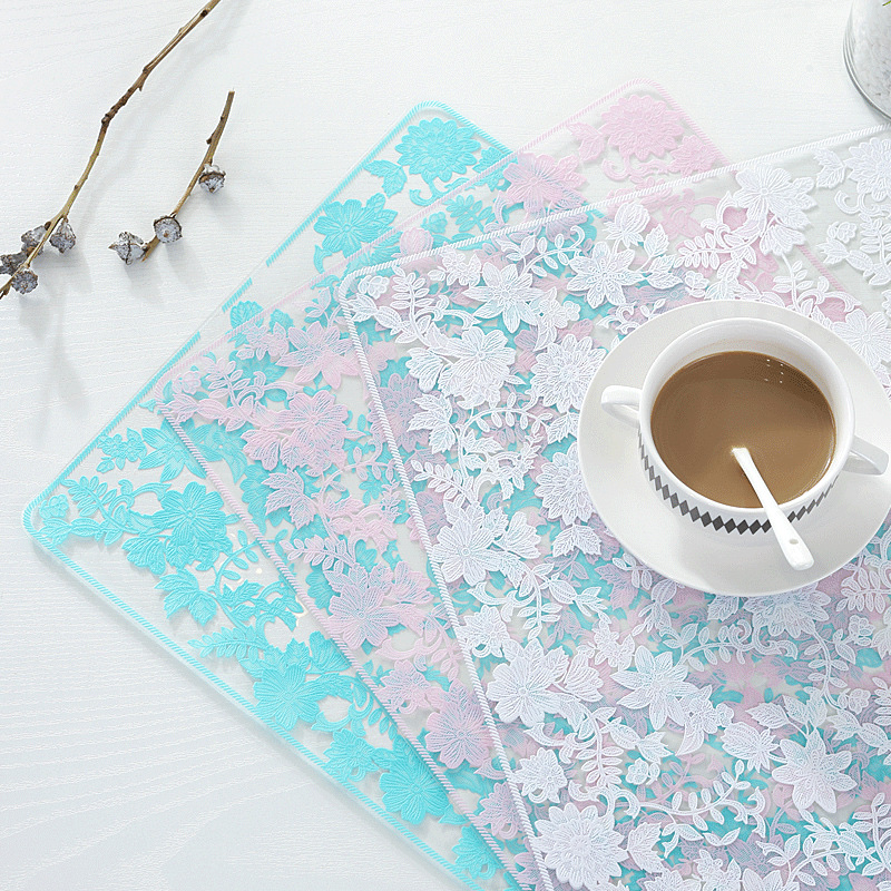 Embroidered table MATS, square hotel, Western restaurant, home decoration tableware MATS, multi-specification washable heat-insulating MATS Item Picture