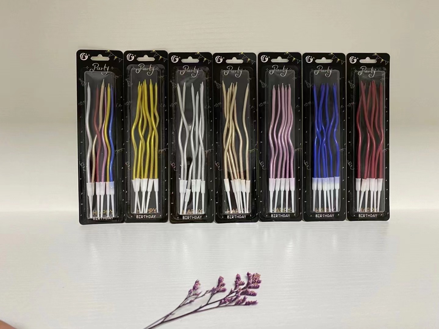 电镀镀金扭扭蜡 弯曲金属色生日派对蜡烛