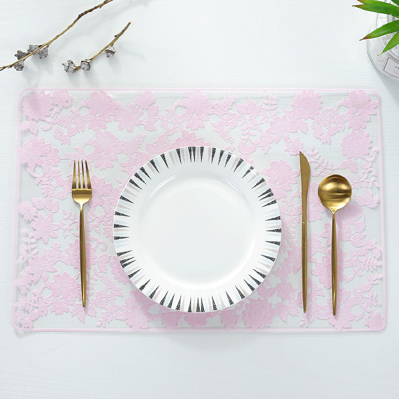 Embroidered table MATS, square hotel, Western restaurant, home decoration tableware MATS, multi-specification washable heat-insulating MATS Specification image