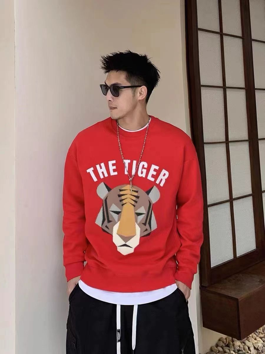 Primavera otoño hombre cuello redondo sudaderas slim plankton top suelto abrigo manga larga americano casual