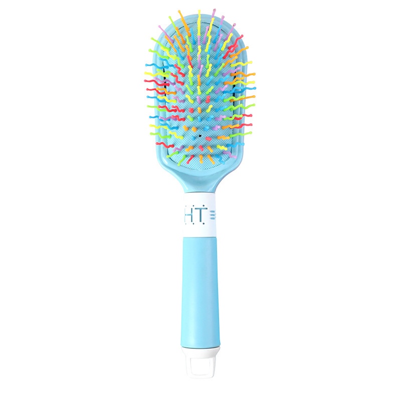 宠物梳子七彩波浪气囊按摩梳舒适手柄金毛阿拉斯加长毛狗用梳毛梳