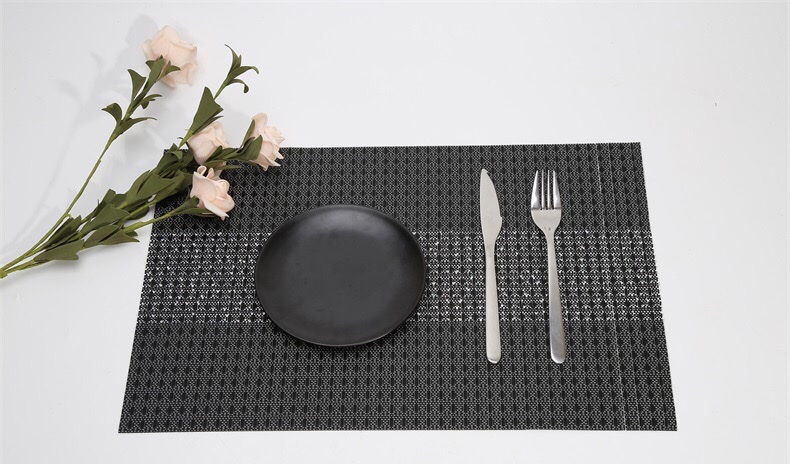 New in-stock Teslin placemats, restaurant and hotel pvc bowl MATS, polyester filament plate MATS wholesale