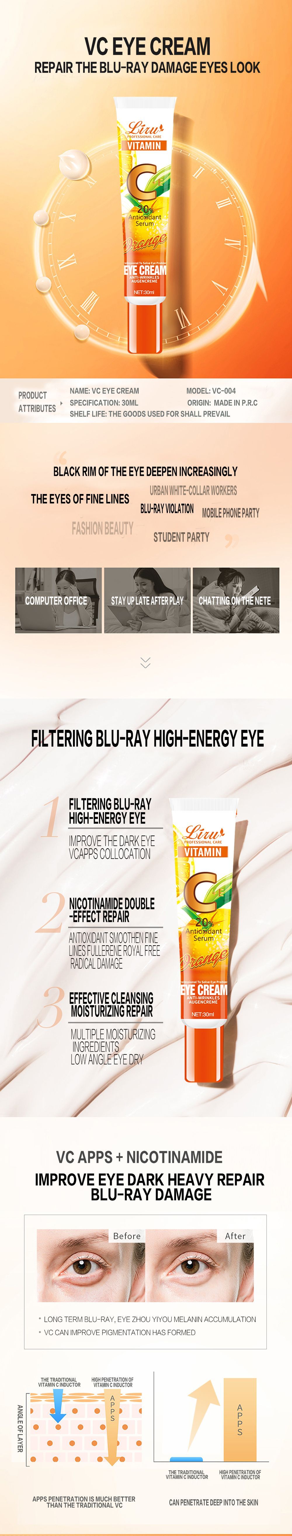 Vc Eye Cream, 432Pcs Per Piece Specification drawing