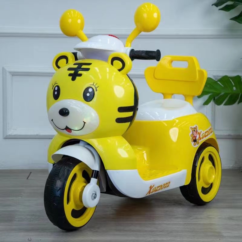 Niños motocicleta eléctrica triciclo hombre niña bebé buggy tranvía persona sentada coche de juguete recargable details Picture