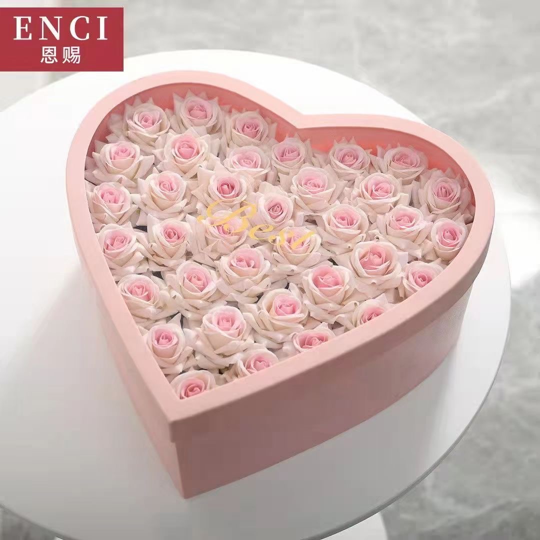 Large luminous heart-shaped gift box and flower packaging box Item Picture