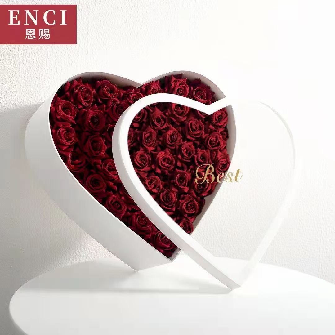 Large luminous heart-shaped gift box and flower packaging box details Picture