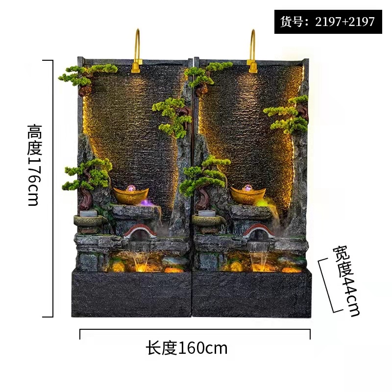 Zhuge g y curtain wall, water flow wall, screen, decorative items, artificial mountain, fountain, landscape, waterwheel company, water feature wall Item Picture