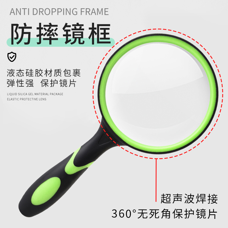 60MM双色橡胶手柄放大镜🔍