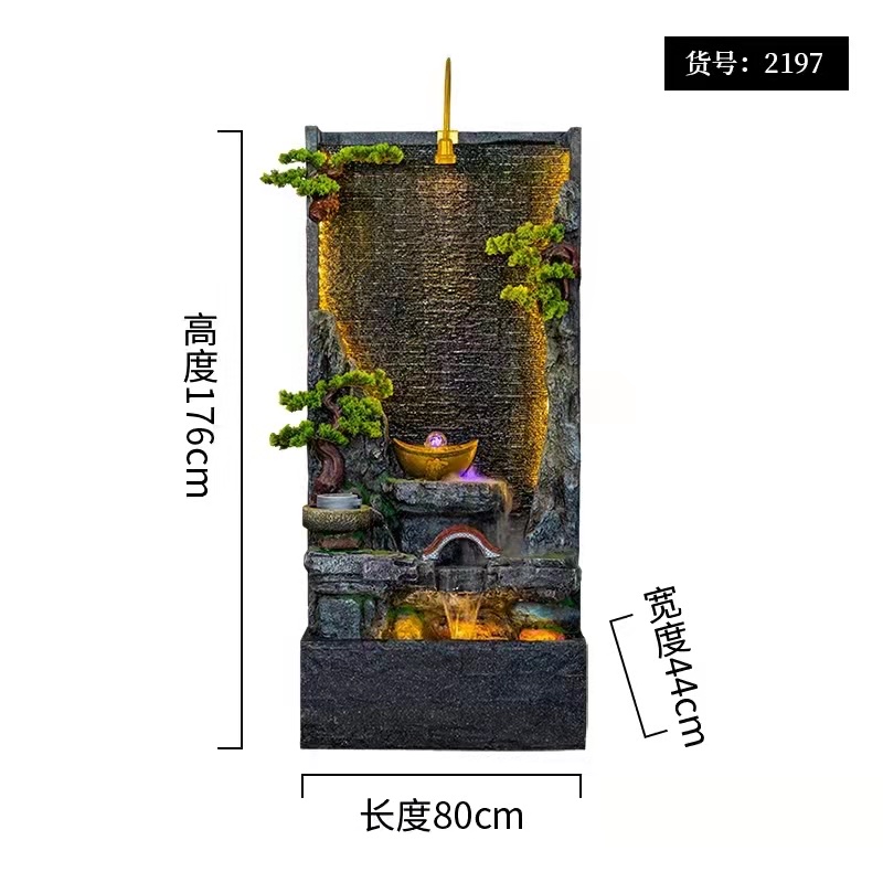 Zhuge g y curtain wall, water flow wall, screen, decorative items, artificial mountain, fountain, landscape, waterwheel company, water feature wall Application Scenario