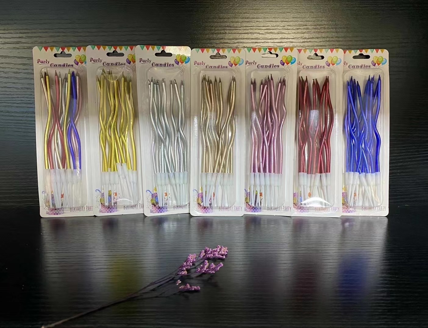 电镀镀金弯曲生日派对蜡烛