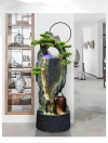 New Chinese-style Zen-style flowing water ornaments, living room home decoration vases, floor-standing circulating water landscape, artificial rockery fountains Application Scenario